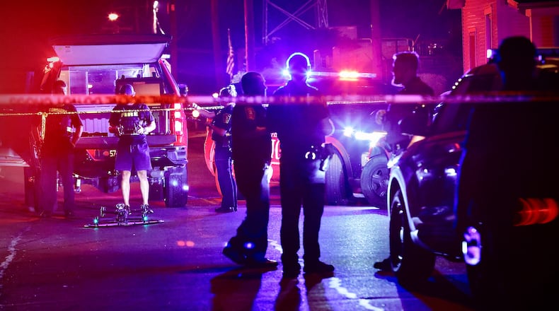 Police responded to a triple-shooting on York Street near Kenton Street in Springfield late on Saturday night, August 3, 2024. MARSHALL GORBY\STAFF