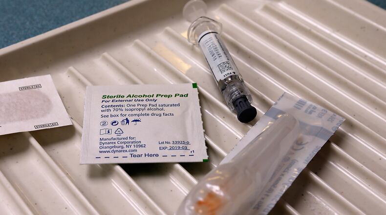 A flu shot ready to be administered. Bill Lackey/Staff