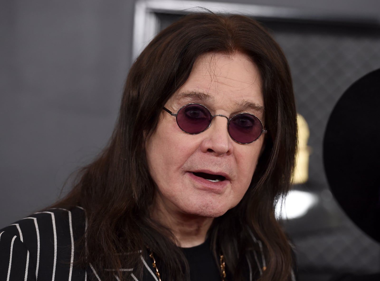 FILE - Ozzy Osbourne arrives at the 62nd annual Grammy Awards at the Staples Center on Jan. 26, 2020, in Los Angeles. (Photo by Jordan Strauss/Invision/AP, File)