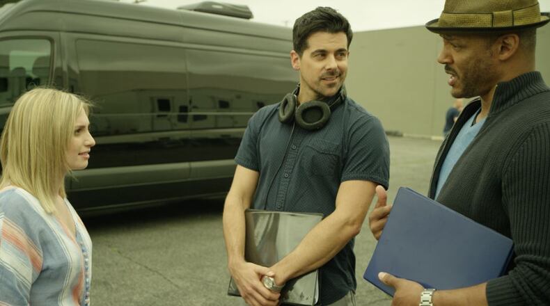 Dayton graduate Dave M. Matthews' “Ernesto’ Manifesto” will premiere Thursday, Jan. 9, 2020 at Mann’s Chinese Theatre in Hollywood. Vandalia-Butler High School grad Tabitha Caulfield is featured in the film. She is pictured with actors Adam Huss and Randy J. Goodwin.