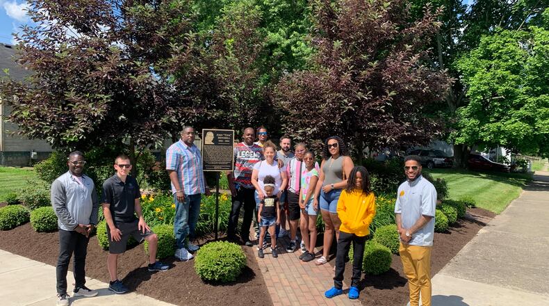 Family members of the late John "Tink" Mitchell unveiled a plaque last month at a dedication ceremony opening Tink Memorial Park on Linden Ave. in Springfield. Contributed