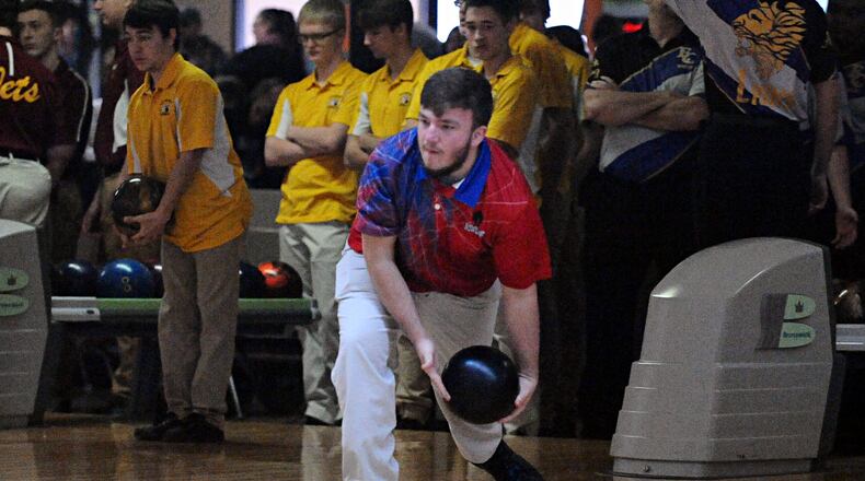 Northwestern’s Ryan Hays during the Clark County championships at Northridge Lanes. Greg Billing/CONTRIBUTED