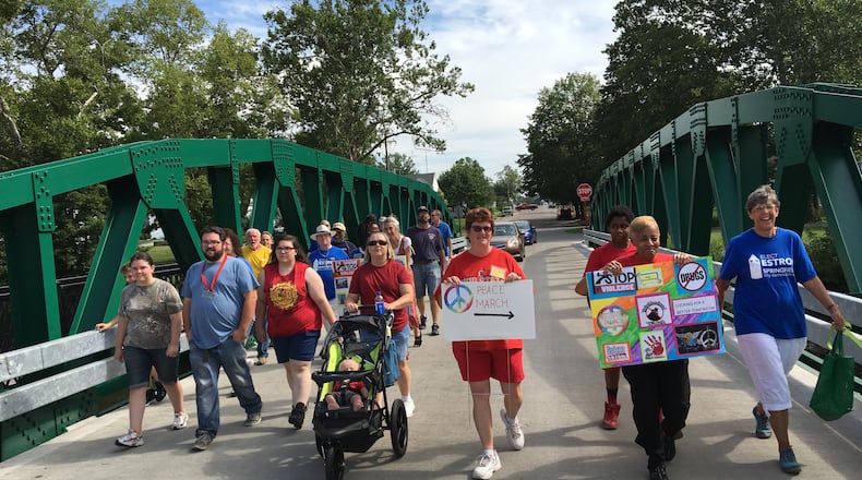 About 20 people participated in the 2017 Springfield Promise Neighborhood peace march Aug. 1, 2017.