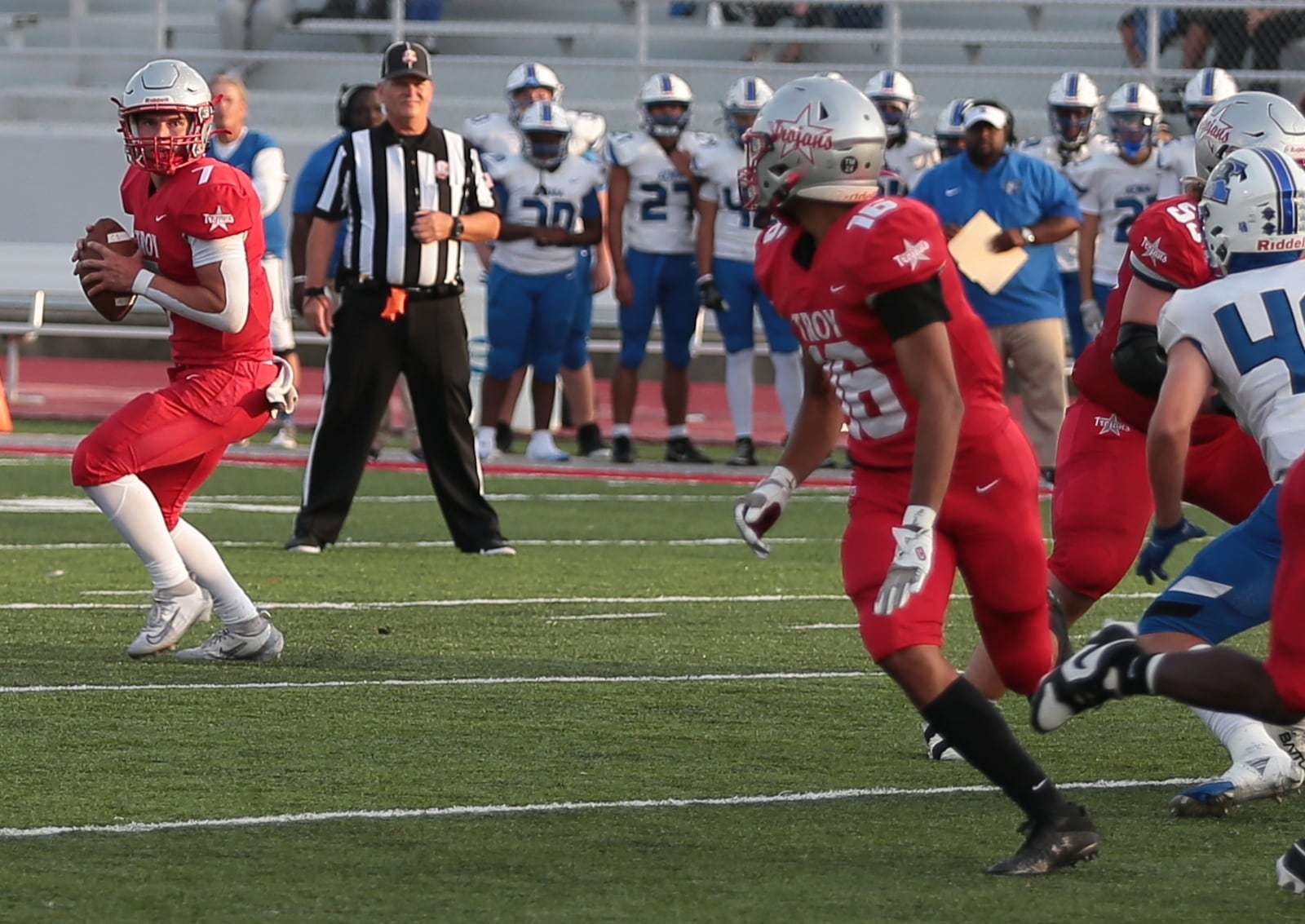 Images from Troy's 24-14 Week 2 victory over Xenia at Troy Memorial Stadium. Steve Black / Staff