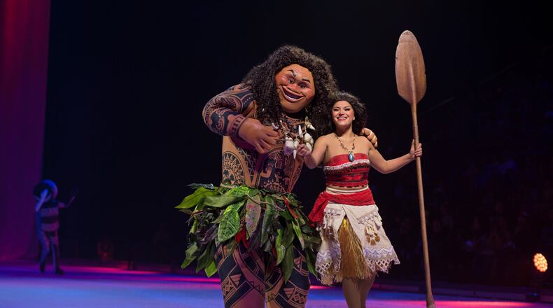 Disney on Ice presents Dream Big starts its six-show run at the Wright State University Nutter Center on Nov. 1. Pictured: Maui and Moana. CONTRIBUTED