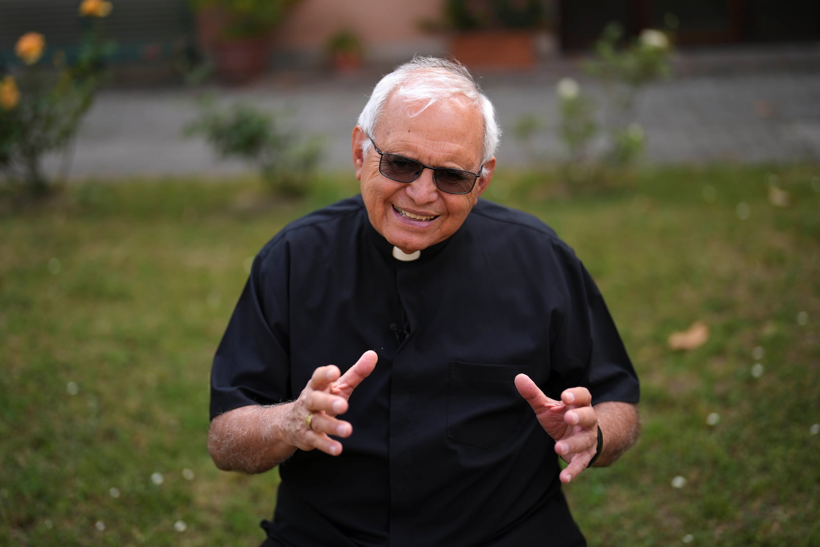 Guatemalan Cardinal Alvaro Ramazzini speaks during an interview with Associated Press at the headquarters of the Scalabrinian congregation, in Rome, Saturday, May 3, 2025. (AP Photo/Francisco Seco)