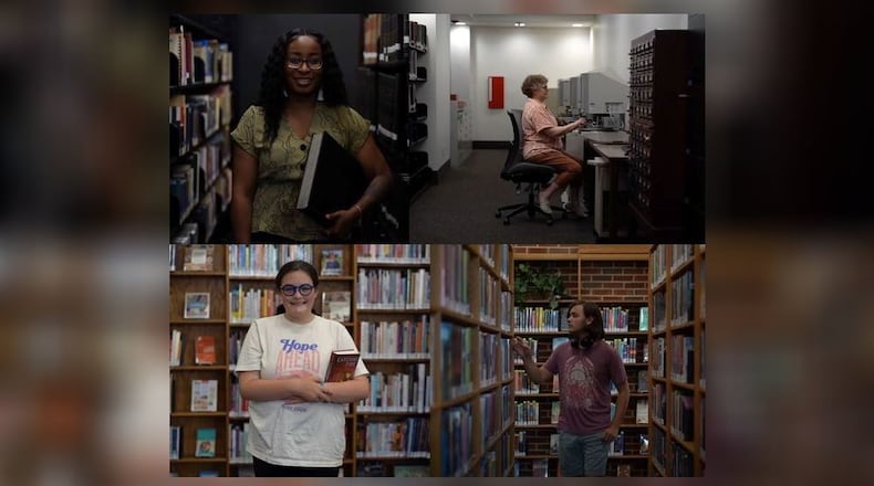 The Clark County Public Library has won two American Library Association Awards for External Communications (digital) for “This is the Clark County Public Library” commercial made with Champion City Media that included library staff and patrons (pictured), and Special Events (print) for “Together we Rise” poster design for the cooperative exhibit with the Gammon House and Gem City Selfie Museum. Contributed