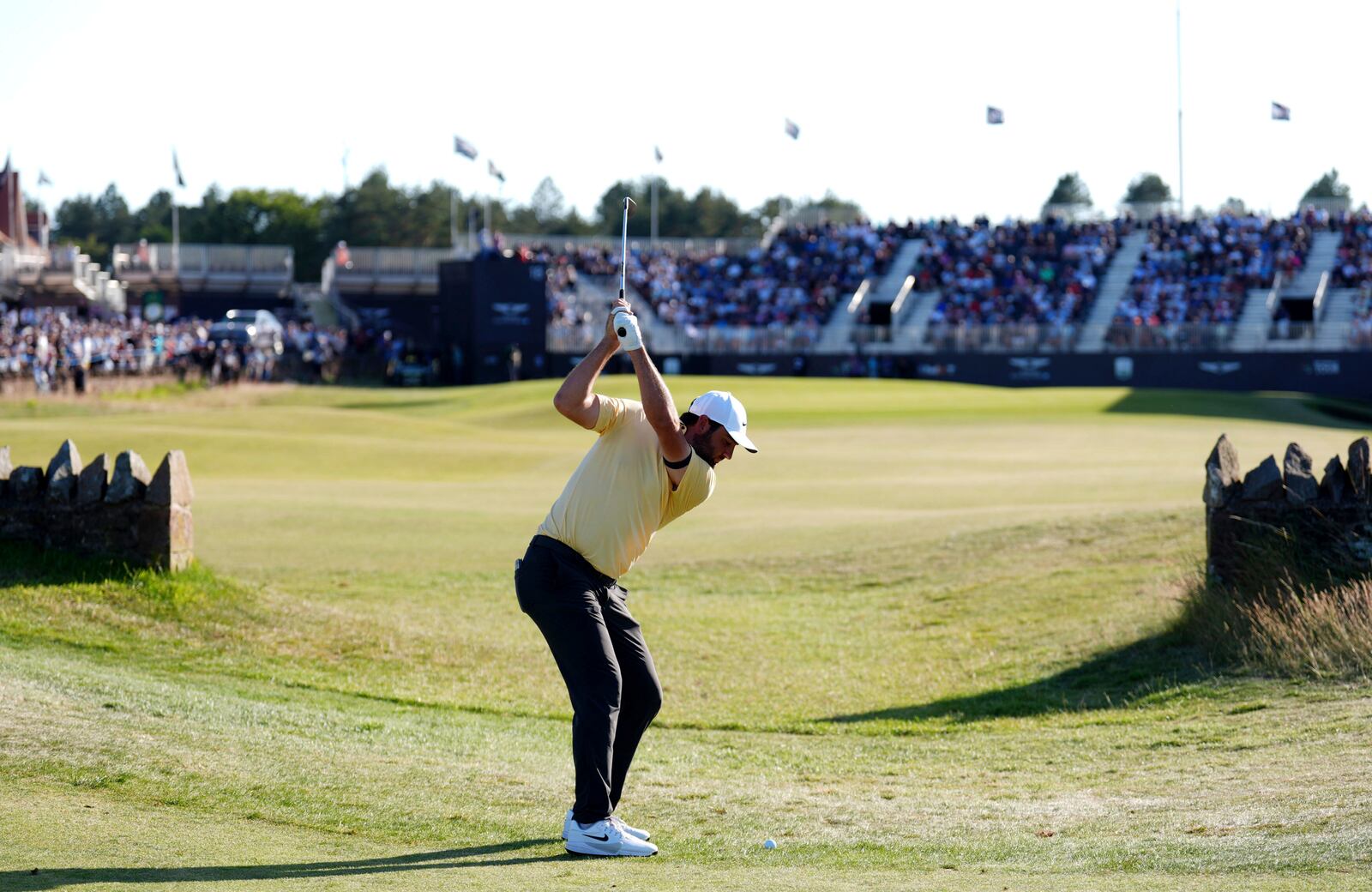 Scottie Scheffler of the U.S. on day two of the Scottish Open at The Renaissance Club, North Berwick, Scotland, Friday July 11, 2025. (Andrew Milligan/PA via AP)