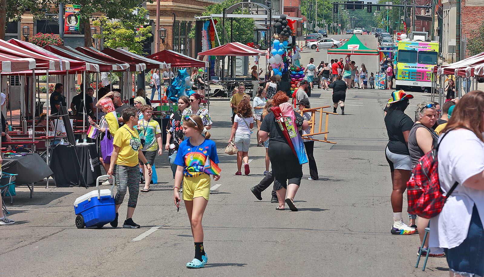 Downtown Springfield was awash with rainbow colors Saturday, June 24, 2023 during the annual Pride Festival. BILL LACKEY/STAFF