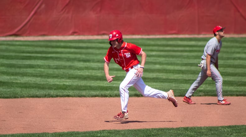 Wittenberg's Luke Thomas runs the bases in a game at Carleton Davidson Stadium in 2023. Photo courtesy of Wittenberg