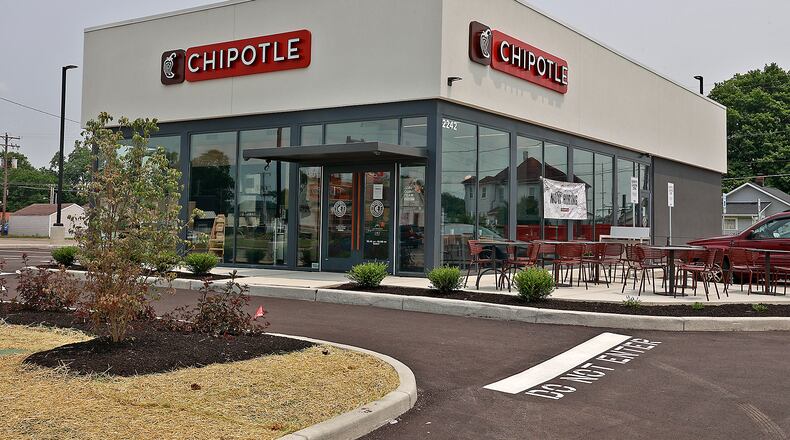 The new Chipotle restaurant on South Limestone is nearly complete Thursday, June 15, 2023. BILL LACKEY/STAFF