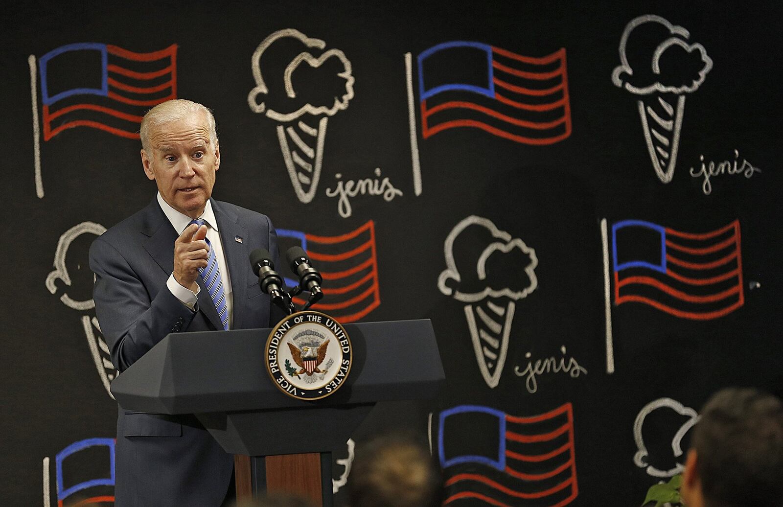 Vice President Joe Biden explains to a group of supporters and the press new rules that would allow salaried workers to be paid for the overtime hours that they work. Photographed on May 18, 2016. CHRIS RUSSELL | THE COLUMBUS DISPATCH