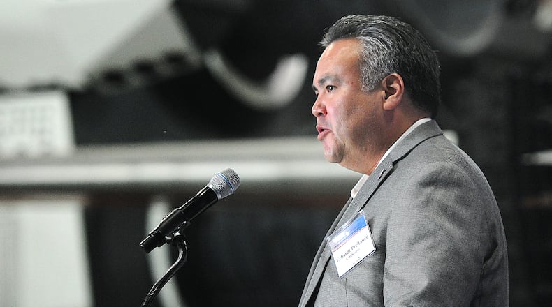 Erhardt Preitauer, president and CEO of CareSource, was one of the speakers at the Dayton Development Coalition's annual meeting Wednesday, Feb. 7, 2024. The event was held at the National Museum of the U. S. Air Force. MARSHALL GORBY\STAFF