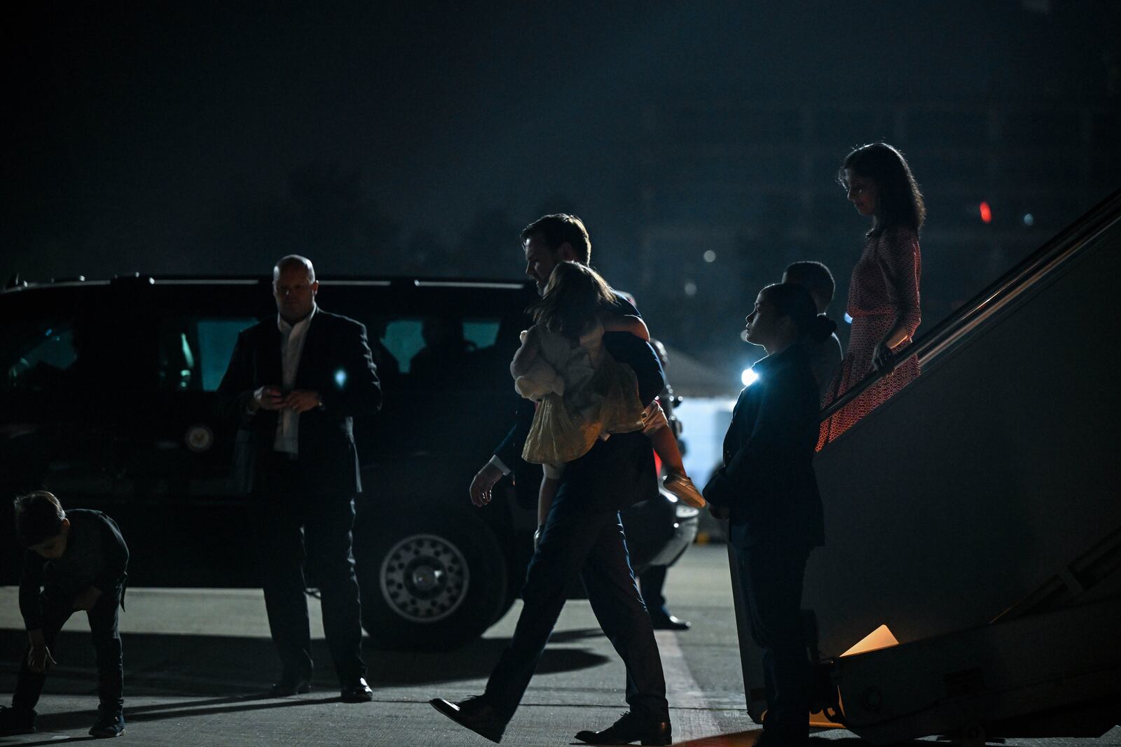 U.S. Vice President JD Vance and his family arrive in Jaipur, India, Monday, April 21, 2025. (Kenny Holston/The New York Times via AP, Pool)