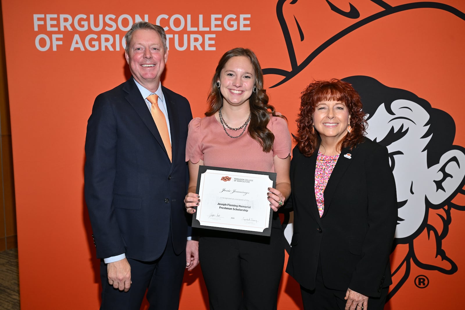 Josie Jennings, a Clark County student, was honored Sept. 2 by the Oklahoma State University Ferguson College of Agriculture with the Joseph Fleming Memorial Freshman Scholarship for the 2025-26 academic year. This scholarship is part of the more than $1.8 million that students receive from the Ferguson College and its academic departments. Students from all areas of study are considered for university scholarships, which can be combined with college and departmental opportunities. Contributed
