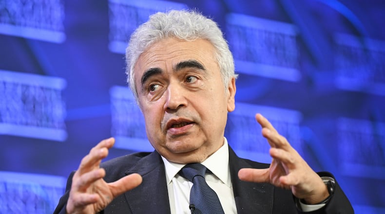 International Energy Agency Executive Director Fatih Birol speaks at the National Press Club in Canberra, Australia, Monday, March 23, 2026. (Lukas Coch/AAP Image via AP)