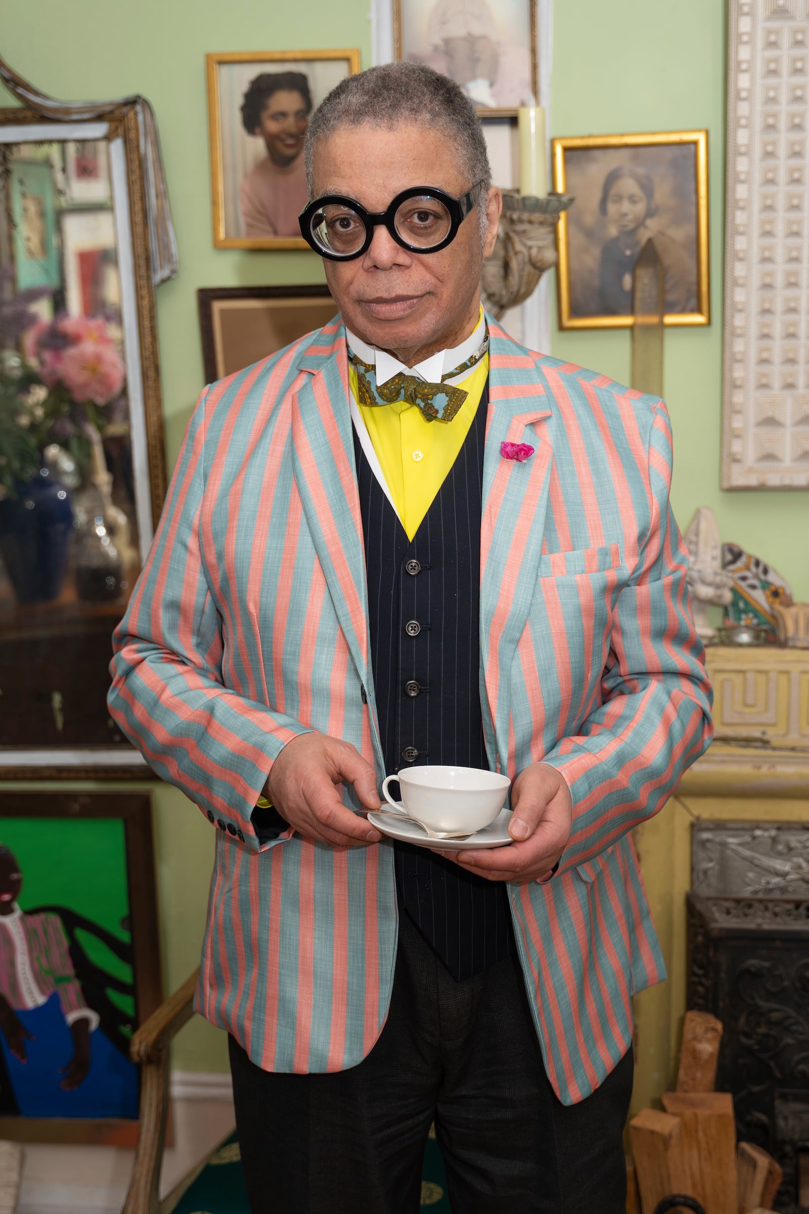 Cultural and architectural historian Michael Henry Adams poses for a portrait on Thursday, May 1, 2025, in New York. (AP Photo/Gary Gerard Hamilton)