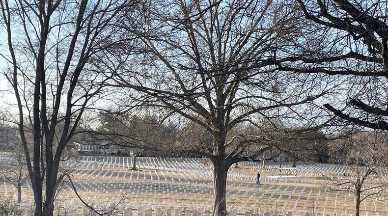 Pam Cottrel and her husband at the Nashville National Cemetery. (Photo credit: Pam Cottrel)