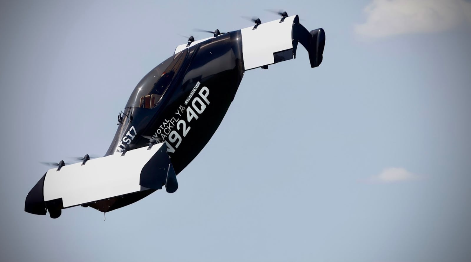 A Pivotal BlackFly electric vertical take-off and landing aircraft test flight at Springfield-Beckley Airport in August 2024. MARSHALL GORBY/STAFF