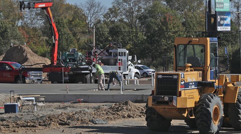 Construction has started on a new Casey’s General Store in Park Layne along North Dayton-Lakeview Road. BILL LACKEY/STAFF