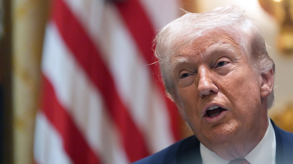 President Donald Trump speaks during a Cabinet meeting at the White House, Thursday, March 26, 2026, in Washington. (AP Photo/Alex Brandon)