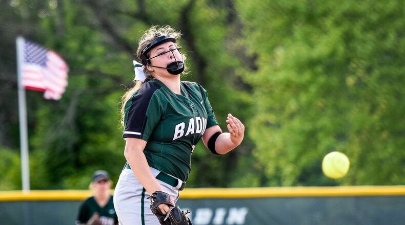 Badin pitcher Nicole Rawlings. NICK GRAHAM/STAFF