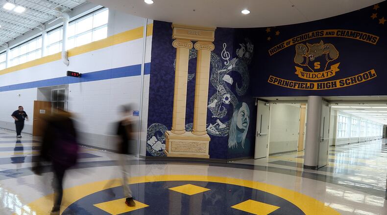 Springfield City Schools will close on election day becasue some schools are being used as polling places. Springfield High School. BILL LACKEY/STAFF