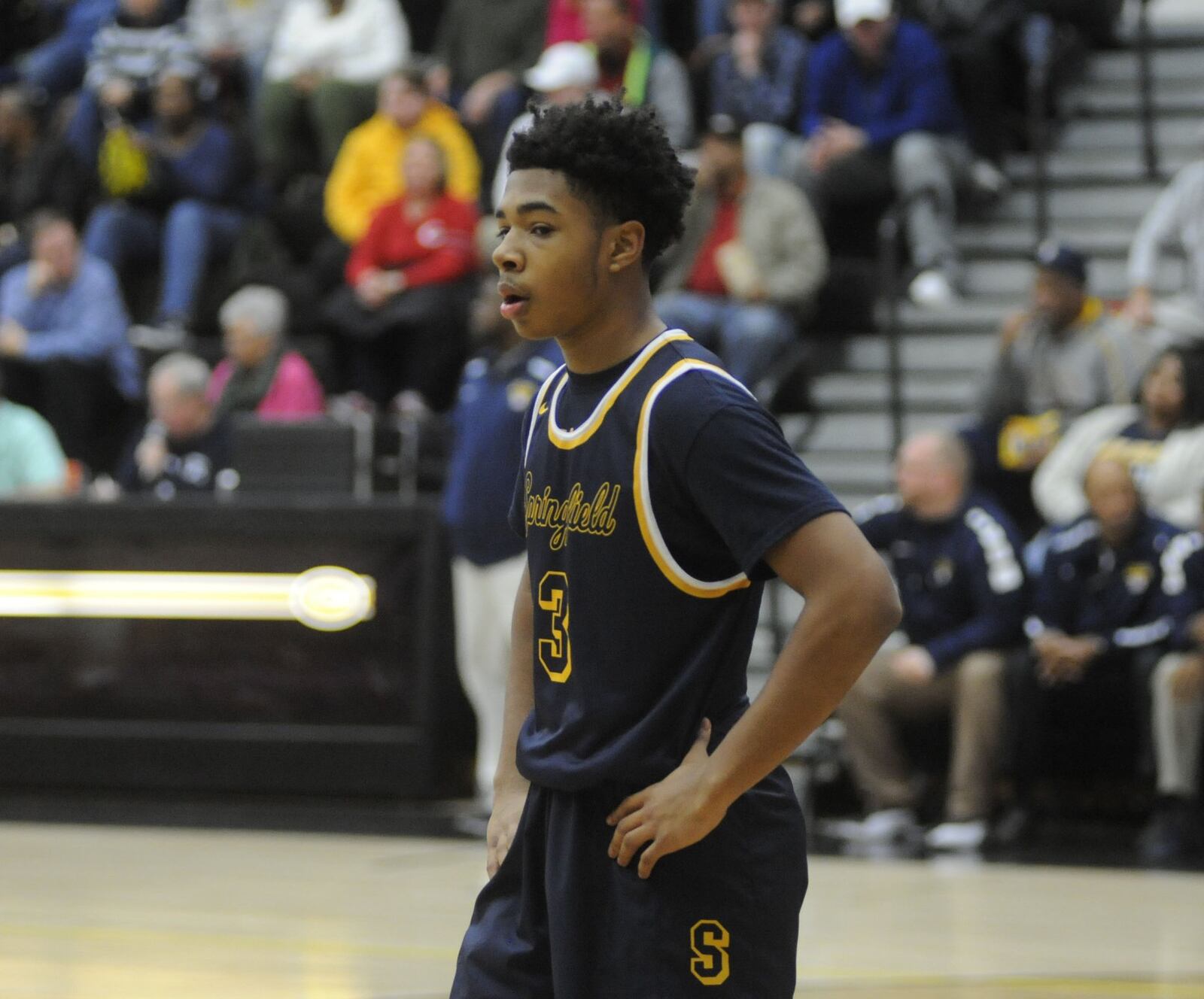 Springfield’s JaJuan Rodgers. Centerville defeated visiting Springfield 50-48 in a boys high school basketball game on Friday, Feb. 2, 2018. MARC PENDLETON / STAFF