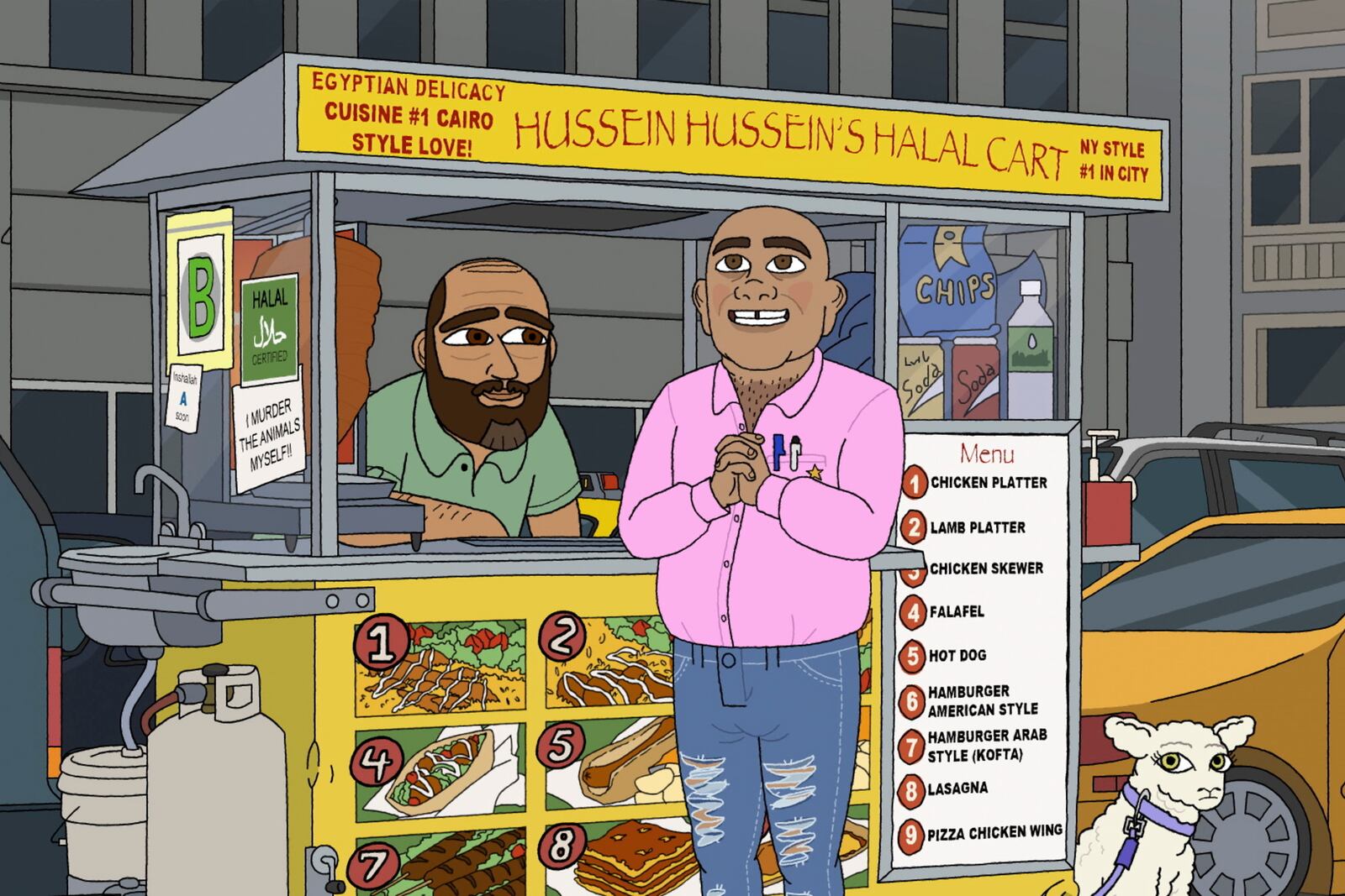 This image released by Amazon shows a scene from the animated series "#1 Happy Family USA." (Amazon via AP)