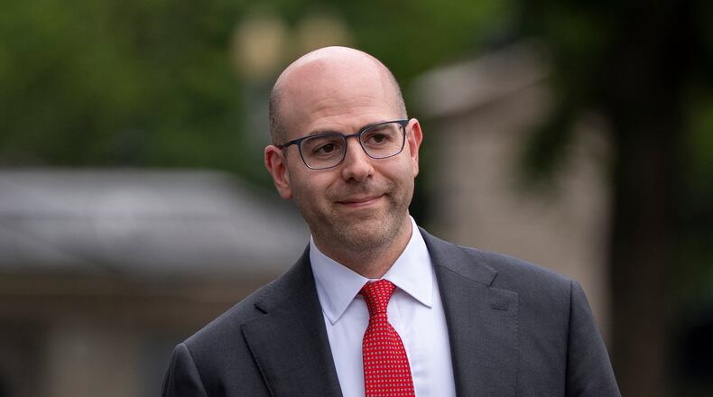 FILE - Stephen Miran, chairman of the Council of Economic Advisors, walks at the White House, June 17, 2025, in Washington. (AP Photo/Alex Brandon, File)