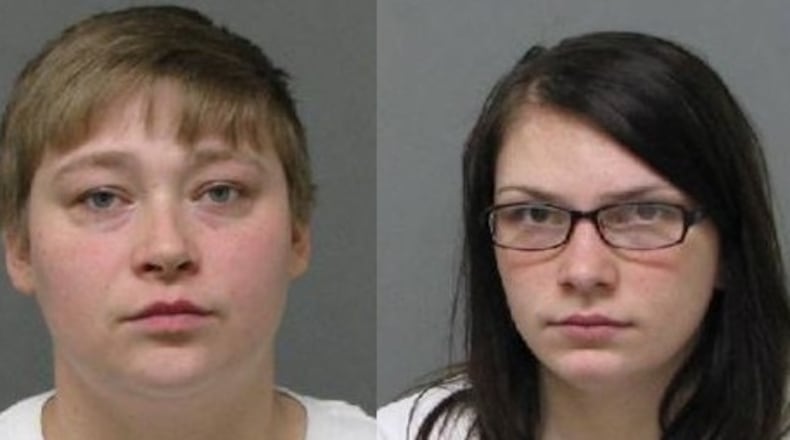Brittnie McConnaha, left, and Mercedes Palmer, right