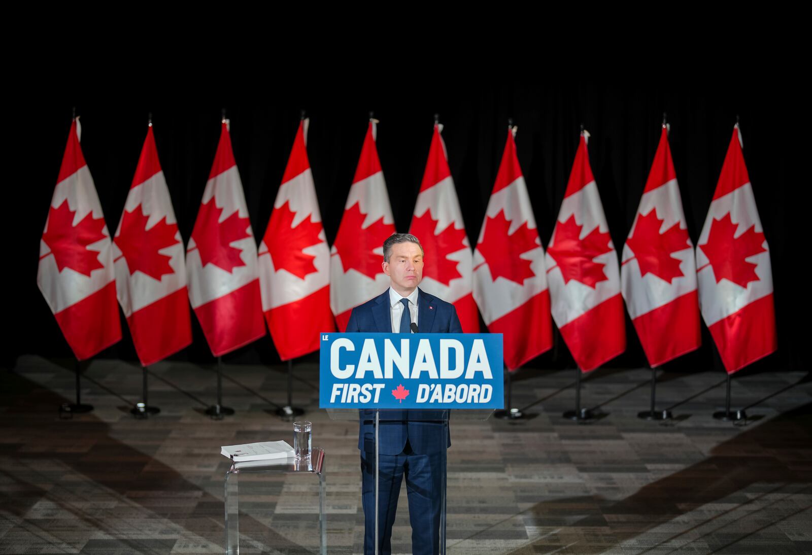 FILE - Conservative leader Pierre Poilievre speaks during a news conference in Ottawa, March 14, 2025. (Chris Tanouye/The Canadian Press via AP, File)