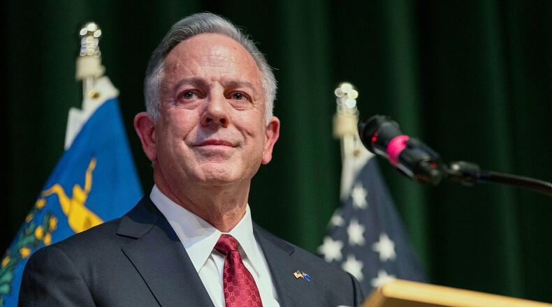 FILE - Clark County Sheriff and Nevada Gov.-elect Joe Lombardo during a news conference, Nov. 14, 2022, in Las Vegas. (AP Photo/Ellen Schmidt, File)