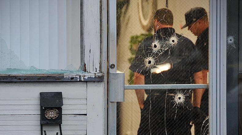 Six people were taken to the hospital after a shooting reported Wednesday morning on South Yellow Springs Street in Springfield. MARSHALL GORBY/STAFF