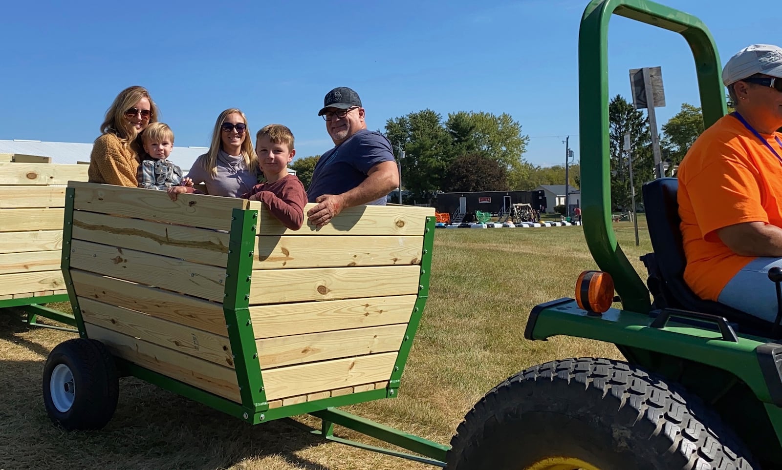 The Niederman Farm in 2020. Pictured at the tractor ride are, from left, Megan Davis, Chandler Davis, Diana Zinn, Gracelyn Stenger (on Diana's lap), Mason Zinn and Jeff Stapleton.