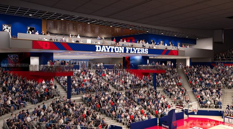 Every one of the 13,455 seats in UD Arena will be replaced with new, top-of-the line seating, the school announced Thursday as part of a $72 million renovation ahead of the arena’s 50th anniversary in 2019. CONTRIBUTED