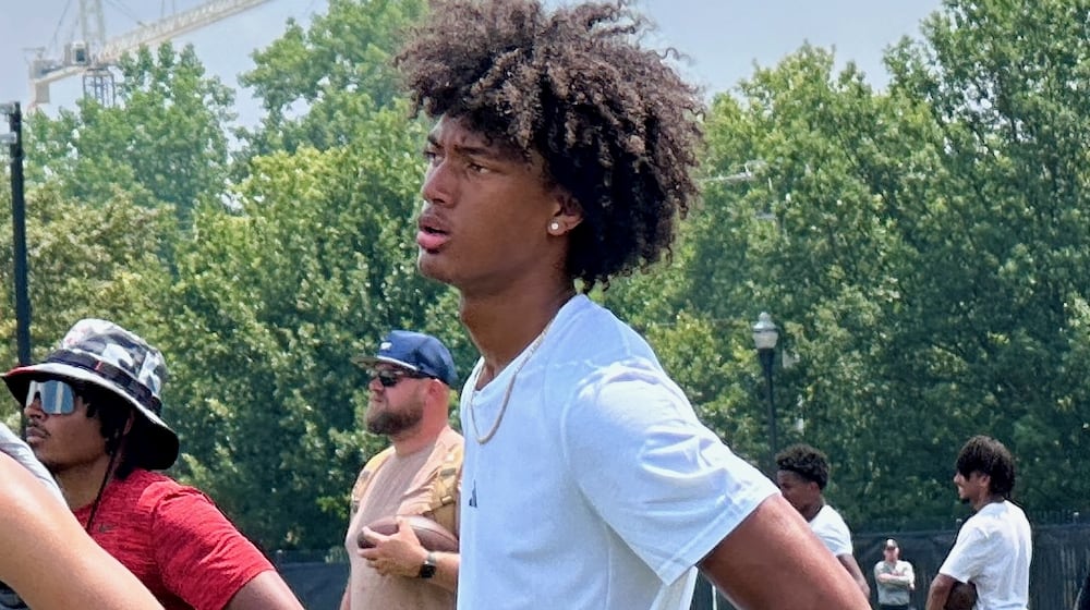 Ohio State verbal commit Chris Henry Jr. at summer recruiting camp in Columbus in 2023. MARCUS HARTMAN