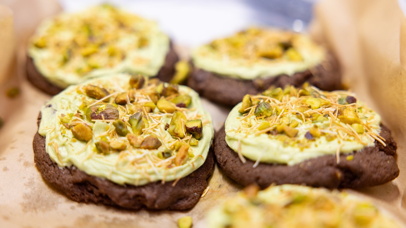 Beth Harper of Fairborn placed in the top 12 of the 2025 Dayton Daily News Holiday Cookie Contest with her Dubai Chocolate Cookies with pistachio buttercream. BRYANT BILLING/STAFF