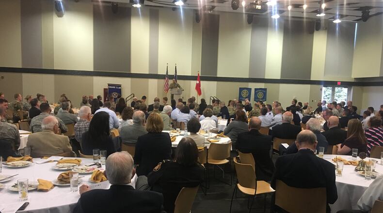 Adjutant General for the State of Ohio Major General John C. Harris Jr. speaks at the Springfield-Clark County 38th Annual Armed Forces Day Luncheon Monday.
