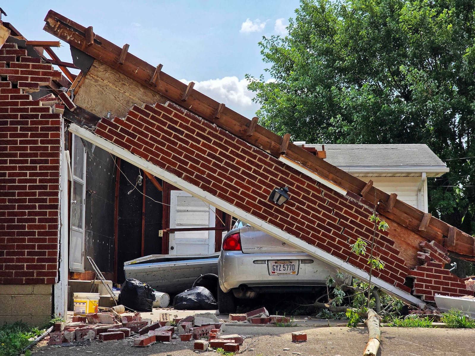 Severe weather passed through the area last night bringing strong winds and possible tornadoes. The damage hit Clark County in Moorefield Township near the intersection of Moorefield Road and Ridgewood Road West. NICK GRAHAM / STAFF