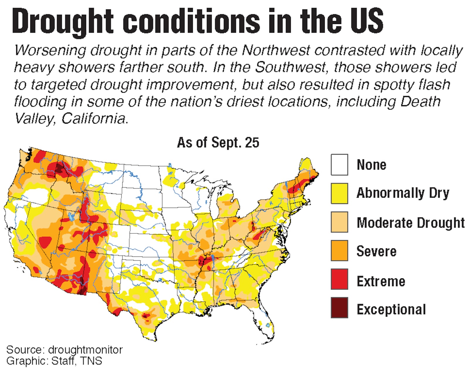 Map of drought in the U.S.