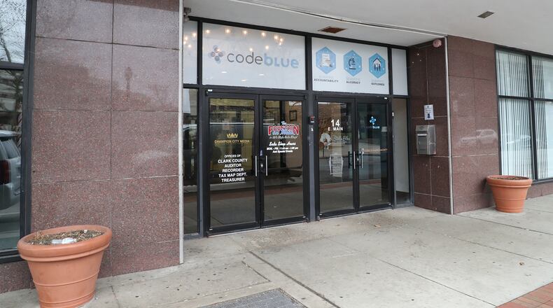 One option for Clark County residents looking to pay taxes is to drop them off in a dropbox at the the Bushnell Building. BILL LACKEY/STAFF