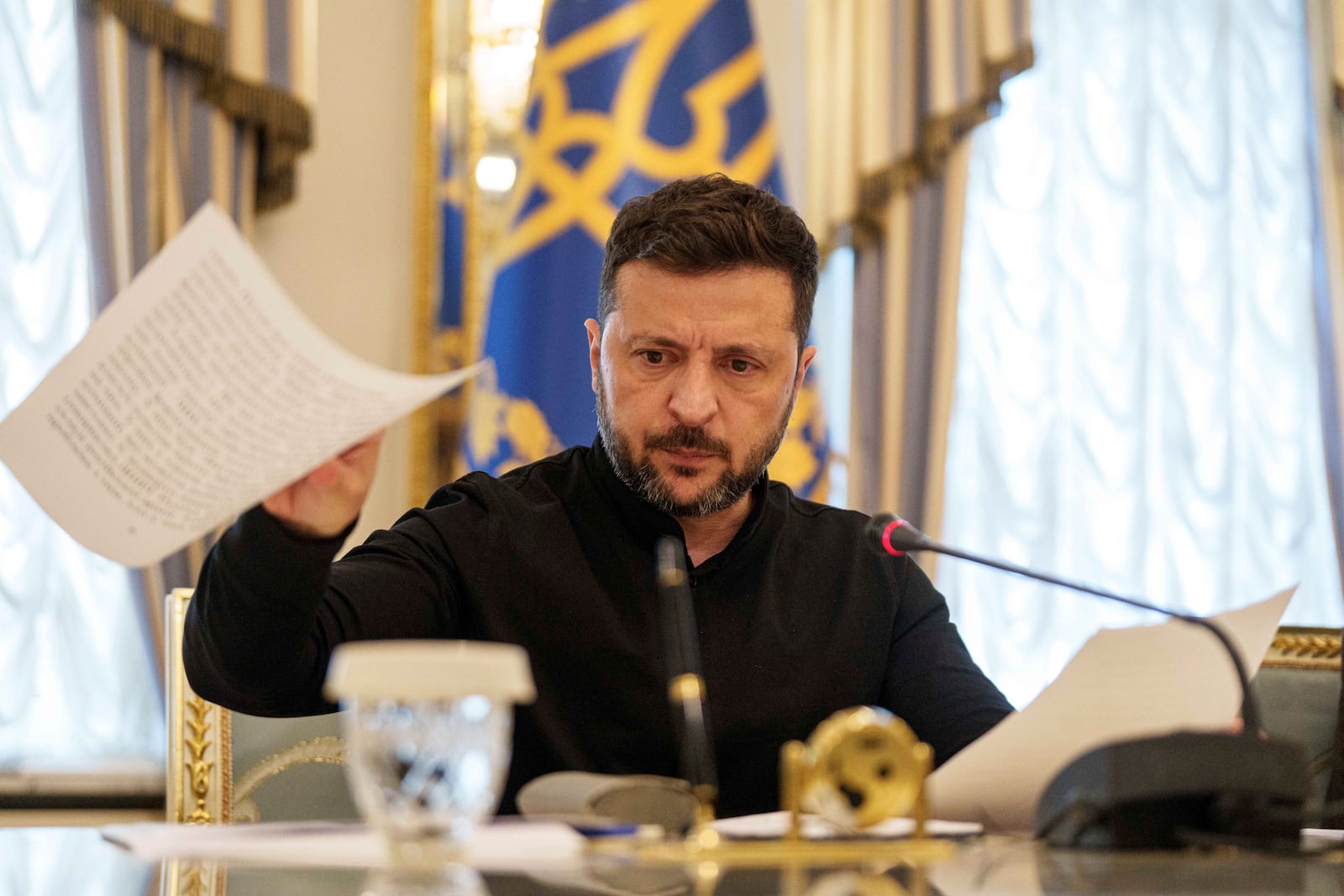 Ukrainian President Volodymyr Zelenskyy speaks to journalists during a press conference in Kyiv, Ukraine, on Wednesday, June 4, 2025. (AP Photo/Evgeniy Maloletka)