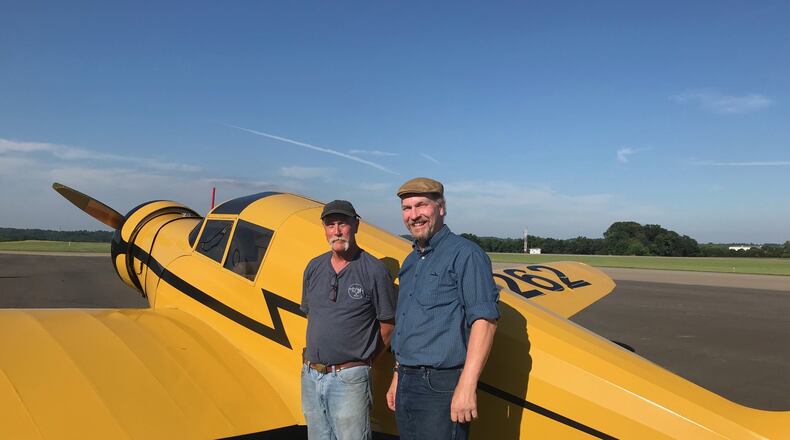 Paul Workman, of Zanesville, helped restore the 1936 Aeronca LB airplane and Andrew King, of Virginia, was the first to fly the aircraft after it was finished. Contributed