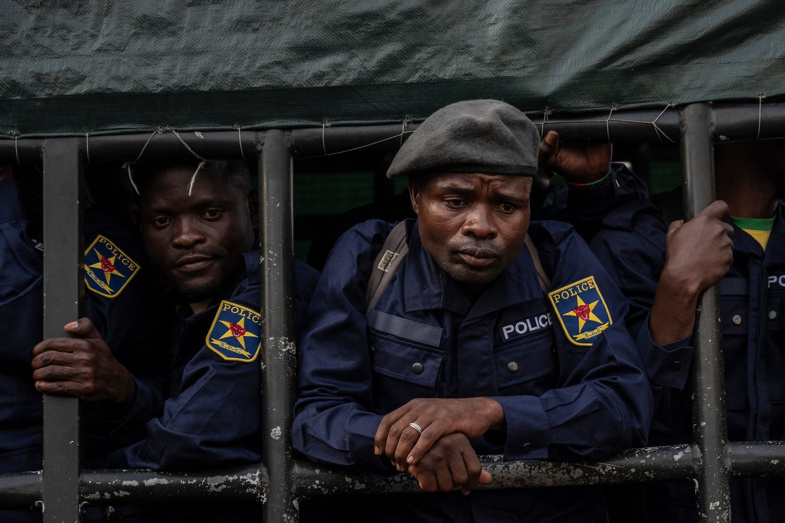 FILE - Former members of the Armed Forces of the Democratic Republic of Congo (FARDC) and police officers who allegedly surrendered to M23 rebels arrive in Goma, Congo, Feb. 23, 2025. (AP Photo/Moses Sawasawa, file)