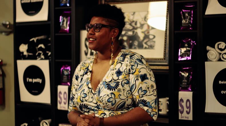 Dayton Poetry Slam co-host   Breanna “Quiet Storm” McGowan.