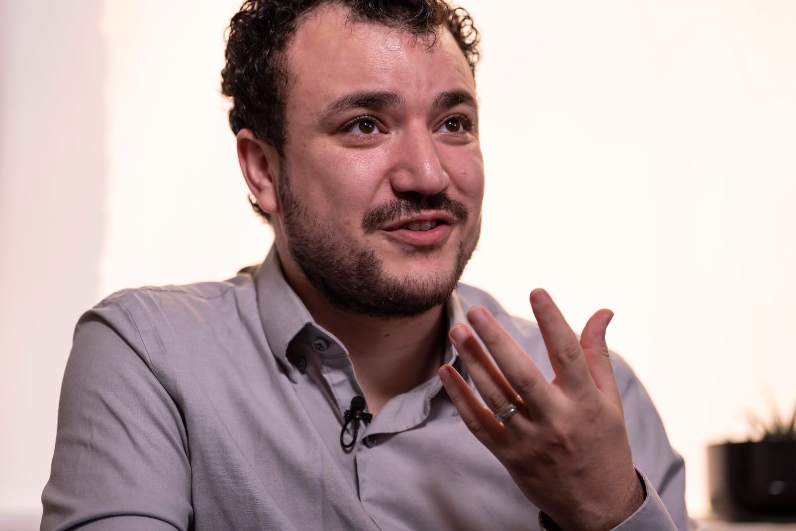 Pro-Palestinian activist Mahmoud Khalil gives an interview, July 3, 2025, in New York. (AP Photo/Yuki Iwamura)