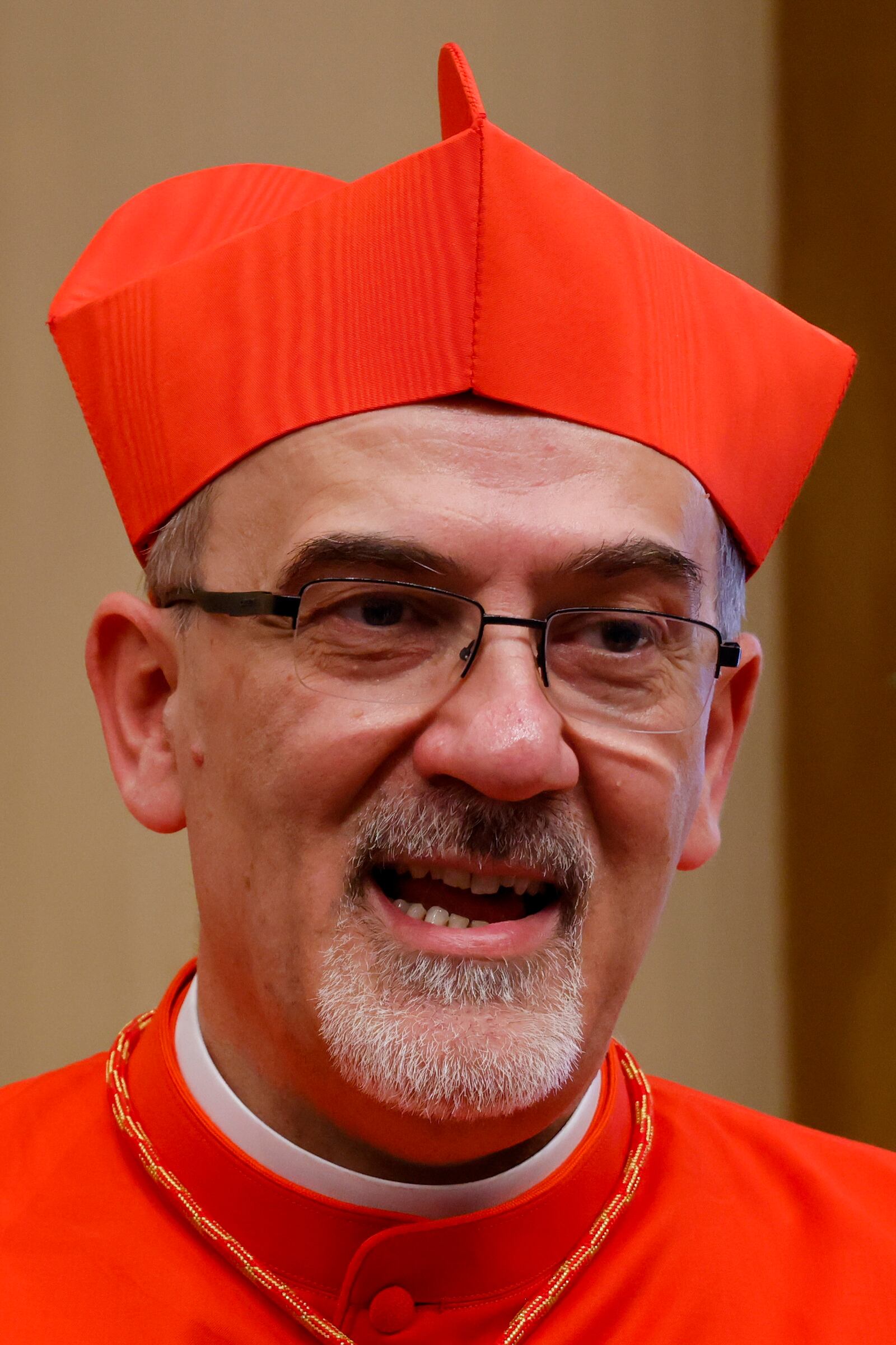 FILE - Cardinal Pierbattista Pizzaballa, Latin patriarch of Jerusalem, poses for a photo in St. Peter's Square at the Vatican, Sept. 30, 2023. (AP Photo/Riccardo De Luca, File)