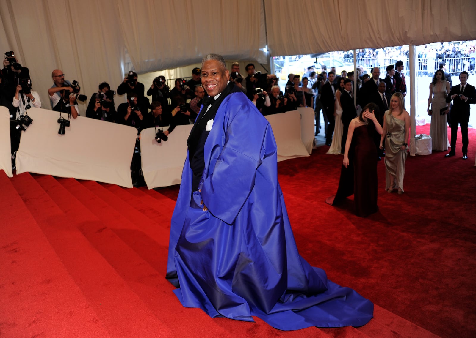 FILE - Andre Leon Talley arrives at the Metropolitan Museum of Art Costume Institute gala benefit, celebrating the 'Alexander McQueen: Savage Beauty' exhibition, Monday, May 2, 2011 in New York. (AP Photo/Evan Agostini, File)
