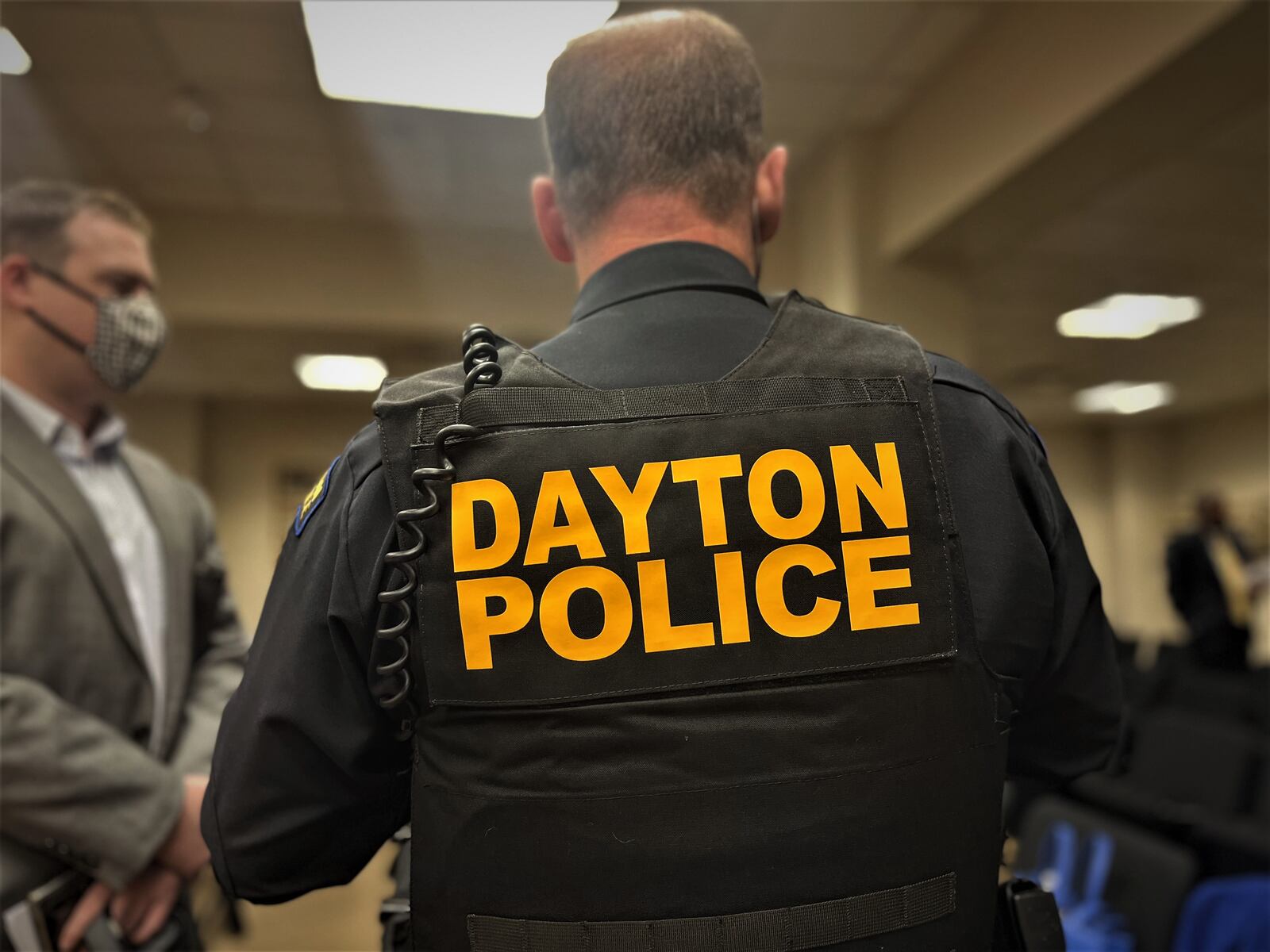 Dayton police officials at a city commission meeting in January, 2023. CORNELIUS FROLIK / STAFF